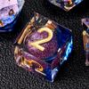 Role dice Liquid Core DND Dice Set, 7pcs Sharp Edge Dice for Role Playing Dungeons and Dragons Ttrpg with Gift Box, Handmade Resin D&D Dice RPG Role Playing Games Dice Set(Blue&Pink Quicksand) view 3