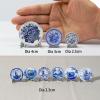 6PCS Handcrafted Miniature Ceramic Plates in 1:12 or 1:6 Scale, Vintage Porcelain Playhouse Dishes (Blue-White B, 2.3CM) view 2