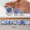 6PCS Handcrafted Miniature Ceramic Plates in 1:12 or 1:6 Scale, Vintage Porcelain Playhouse Dishes (Blue-White C, 4CM) view 2