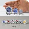 6PCS Handcrafted Miniature Ceramic Plates in 1:12 or 1:6 Scale, Vintage Porcelain Playhouse Dishes (Garden-A, 3CM) view 2