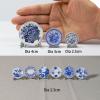6PCS Handcrafted Miniature Ceramic Plates in 1:12 or 1:6 Scale, Vintage Porcelain Playhouse Dishes (Blue-White C, 2.3CM) view 2