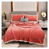 ADovz Solid Color Thick Double-Side Blankets Throws Plaids Flannel Fleece Bed Sheets (no Pillowcase),Bed Sheets view 1