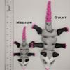 3D Menagerie 3D Printed Opossum - Articulated Multicolor Fidget Toy Figure (Giant with Trash Can), White Grey Pink view 2