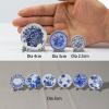6PCS Handcrafted Miniature Ceramic Plates in 1:12 or 1:6 Scale, Vintage Porcelain Playhouse Dishes (Blue-White C, 3CM) view 2