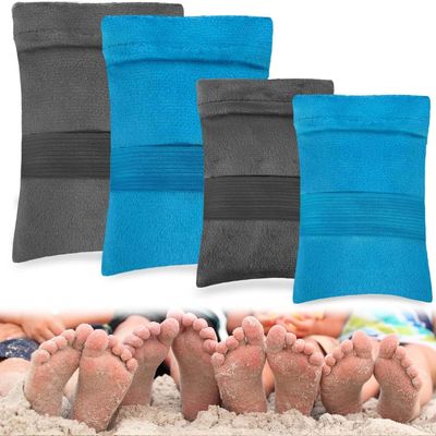 4pcs Sand Remover for Beach,Sand Removal Bag,Powder Pouch Sand Remover Sandscreen Sand Remover for Beach Volleyball and Beach Activities Water Activities,Help Parents Clean Sand from Children's Skin