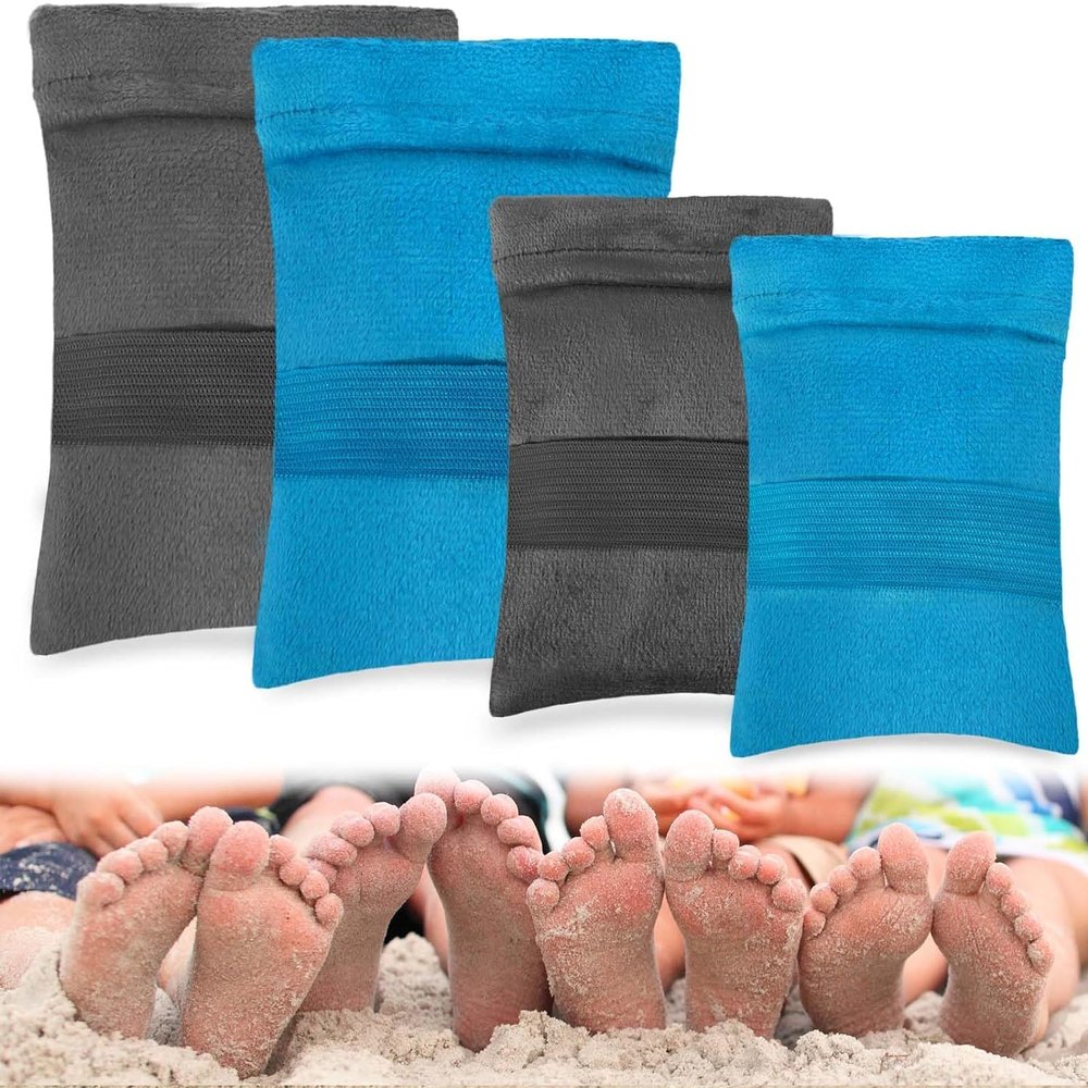 4pcs Sand Remover for Beach,Sand Removal Bag,Powder Pouch Sand Remover Sandscreen Sand Remover for Beach Volleyball and Beach Activities Water Activities,Help Parents Clean Sand from Children's Skin