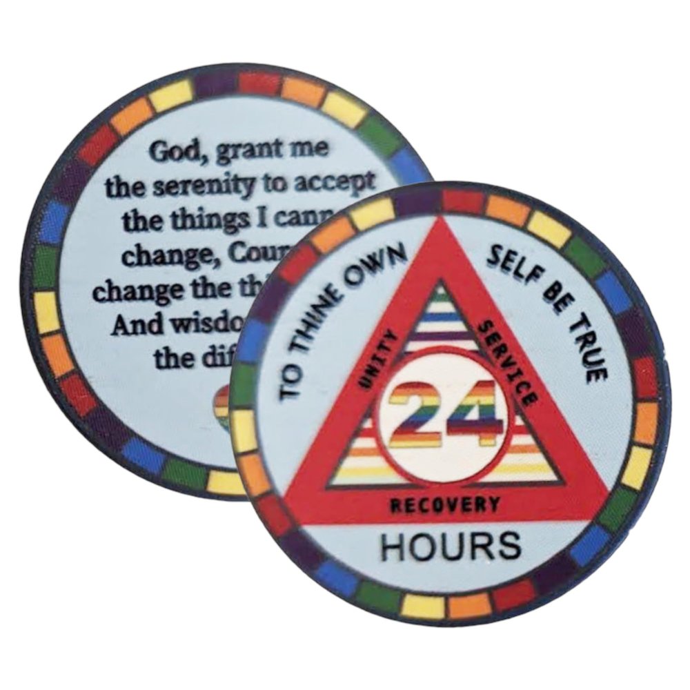 Miracles 24 Hour Or Newcomer Large Poker Style Rainbow Chips Roll Of 25