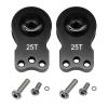 2Packs Aluminum 25T Servo Saver 3 Holes Adjustable Hi-Torque Servo Horn Compatible with 1/8 1/10 RC Car Crawler SCX10 Boat Capra TRX4 TRX6 RC Boat Parts (Black) view 1
