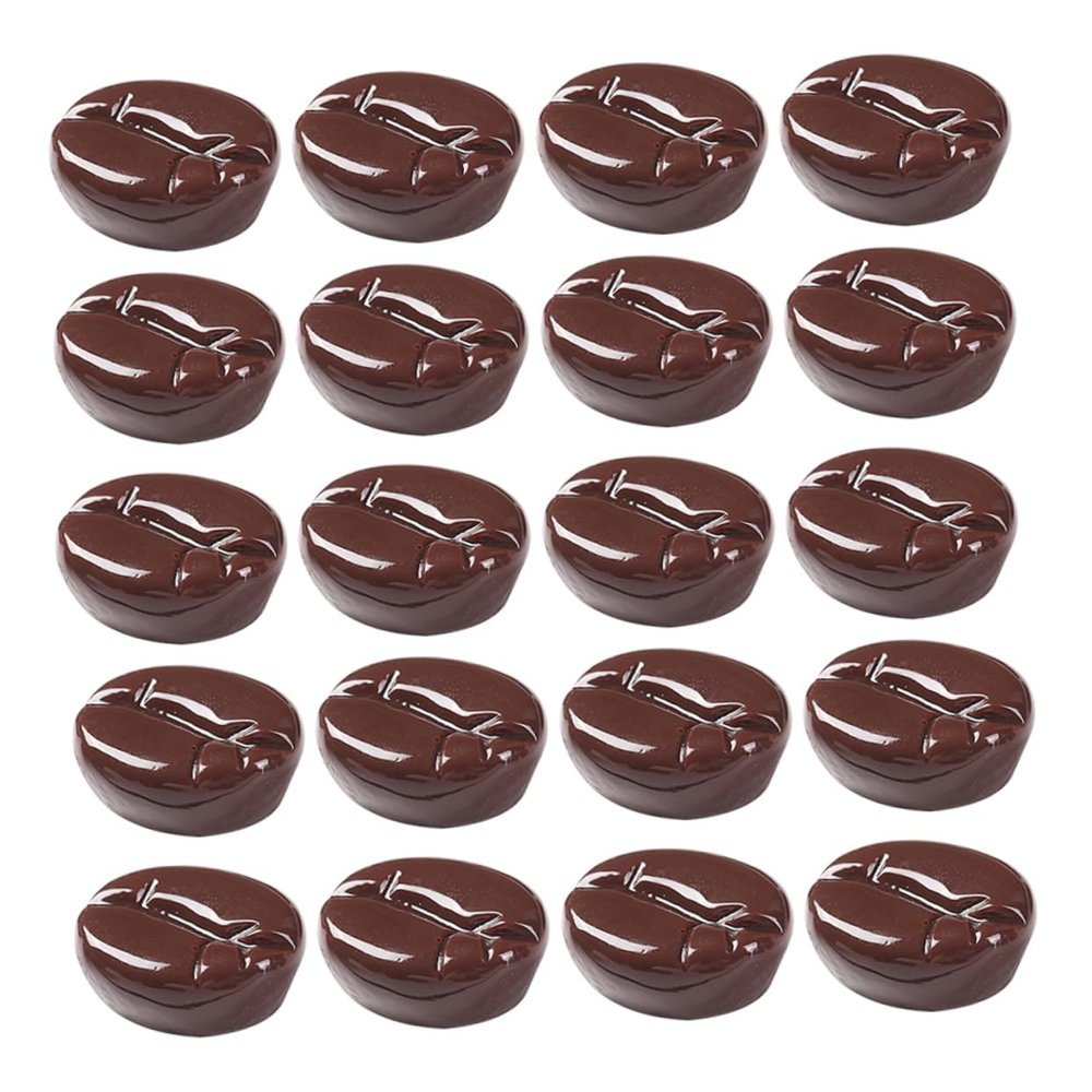 HOOTNEE 20pcs Lifelike Coffee Bean Simulation Models Realistic DIY Craft Accessories for Phone Case Decoration Hair Clip Embellishments and Event Styling