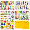 PENGFULL 5 Felt Learning Pieces Set,Alphabet Letters Fruits and Vegetables Numbers Community Helpers Transportation Learning Pieces,for Felt Flannel Board, for Toddlers Kindergarten Preschool view 1
