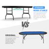 Upgrade 8 Player Poker Table for Blackjack Card Game, Foldable Texas Hold'em Table, Portable Casino Table for Game Room with Plastic Cup Holder, Padded Rails, Blue Felt Surface view 3