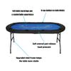 Upgrade 8 Player Poker Table for Blackjack Card Game, Foldable Texas Hold'em Table, Portable Casino Table for Game Room with Plastic Cup Holder, Padded Rails, Blue Felt Surface view 4