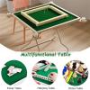 JIANGSS Portable Folding Table,Mahjong Set,Multiple Colour Domino Table,Folding Square Card Table,Mahjong Table,with 4 Cup Holders & Chip Trays,for 4 People Table Games,E view 2