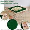 JIANGSS Portable Folding Table,Mahjong Set,Multiple Colour Domino Table,Folding Square Card Table,Mahjong Table,with 4 Cup Holders & Chip Trays,for 4 People Table Games,E view 3