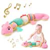 Sumobaby Infant Baby Musical Stuffed Animal Toys for 0-3-6-12 Months,Multi Sensory Toys with Crinkle and Rattles, Tummy Time Toys for Newborn Boys Girls, Dinosaur, Pink view 1