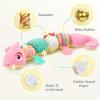 Sumobaby Infant Baby Musical Stuffed Animal Toys for 0-3-6-12 Months,Multi Sensory Toys with Crinkle and Rattles, Tummy Time Toys for Newborn Boys Girls, Dinosaur, Pink view 3