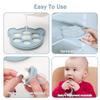 MISSLILI Baby Silicone Fruit Food Feeder Pacifier & Breastmilk Popsicle Freezer Molds,BPA Free Baby Food Storage Containers Frozen Ice Tray for Baby Feeding Safely, Infant Fruit Teething Toy (Blue) view 3