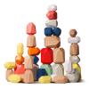 36PCS Wooden Stacking Rocks Building Blocks, Montessori Toys for 3 4 5 year old Stacking Game Sensory Preschool Learning Activities, Balancing Stones Birthday Gifts for Kids 3-5 Easter Basket Stuffers view 1