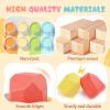 36PCS Wooden Stacking Rocks Building Blocks, Montessori Toys for 3 4 5 year old Stacking Game Sensory Preschool Learning Activities, Balancing Stones Birthday Gifts for Kids 3-5 Easter Basket Stuffers view 2