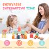 36PCS Wooden Stacking Rocks Building Blocks, Montessori Toys for 3 4 5 year old Stacking Game Sensory Preschool Learning Activities, Balancing Stones Birthday Gifts for Kids 3-5 Easter Basket Stuffers view 3