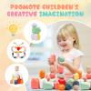 36PCS Wooden Stacking Rocks Building Blocks, Montessori Toys for 3 4 5 year old Stacking Game Sensory Preschool Learning Activities, Balancing Stones Birthday Gifts for Kids 3-5 Easter Basket Stuffers view 4