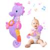 Fuzqq Baby Girl Toys 0-6 Months,Musical Stuffed Animal Plush Toy with Rattle,Soft Newborn Toy for 0 3 6 9 12 Months Girls,Baby Girl Gift,Purple view 1