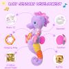 Fuzqq Baby Girl Toys 0-6 Months,Musical Stuffed Animal Plush Toy with Rattle,Soft Newborn Toy for 0 3 6 9 12 Months Girls,Baby Girl Gift,Purple view 2