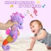 Fuzqq Baby Girl Toys 0-6 Months,Musical Stuffed Animal Plush Toy with Rattle,Soft Newborn Toy for 0 3 6 9 12 Months Girls,Baby Girl Gift,Purple view 3