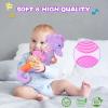 Fuzqq Baby Girl Toys 0-6 Months,Musical Stuffed Animal Plush Toy with Rattle,Soft Newborn Toy for 0 3 6 9 12 Months Girls,Baby Girl Gift,Purple view 4