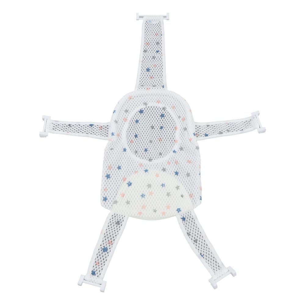 Bath Seat Support Net, Non Slip Bath Seat Net Baby Bath Mesh Mat with Soft Sponge for Infant (Star)