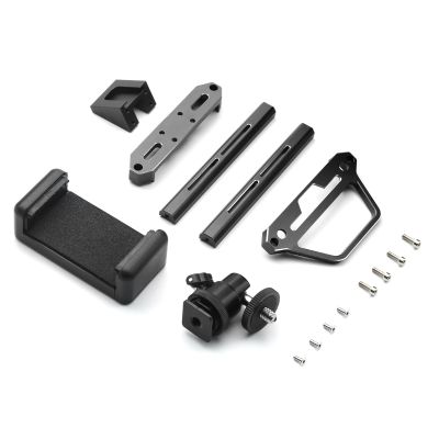 Protector Frame with Phone Holder Fit for Flysky Noble NB4/NB4 Pro/NB4+ RC Car Transmitter Receiver Accessories Remote Radio Controller Metal Bracket Holder Shell Support Upgrade Parts