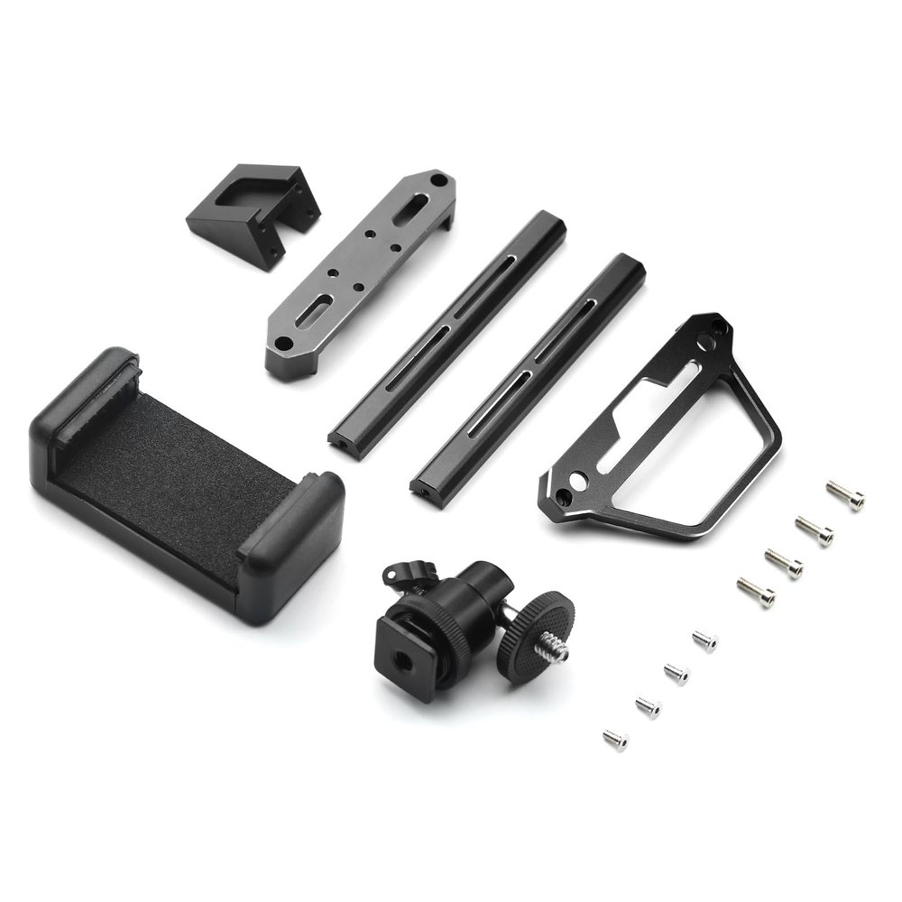 Protector Frame with Phone Holder Fit for Flysky Noble NB4/NB4 Pro/NB4+ RC Car Transmitter Receiver Accessories Remote Radio Controller Metal Bracket Holder Shell Support Upgrade Parts