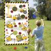 Adecortalk Construction Truck Toss Game Banner with 4 Bean Bags - Indoor Outdoor Excavator Throwing Theme Party Game Banner Construction Birthday Party Supplies for Kids Adults view 4