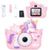 Envyvip Unicorn Toys Camera for Kids Girls Age 3-8, Toddler Kids Digital Camera Christmas Birthday Gifts for 3 4 5 6 7 8 Years Old Girl, Cute Selfie Video Camera, HD 1080P, 32GB SD Card Included, Pink view 1