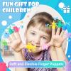 80 PCS Finger Puppets Toys Cute Monster Finger Puppets Soft Rubber Stretchy Fidget Doll Toys for Role Playing Birthday Kids Party Favors, 14 Random Styles view 4