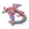 Flavery 3D Printed Dragon - 18 inch Flying Dragon with Wings, XL Articulated Winged Crystal Fidget Toy, Home Decor, Birthday Gift, Desk Pet - Candy Color Rainbow view 2