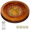 JIESITE Deluxe Wooden Roulette Wheel Casino Grade Precision Bearings Roulette Wheel Set for Adults Club Parties (Light, 20in) view 1