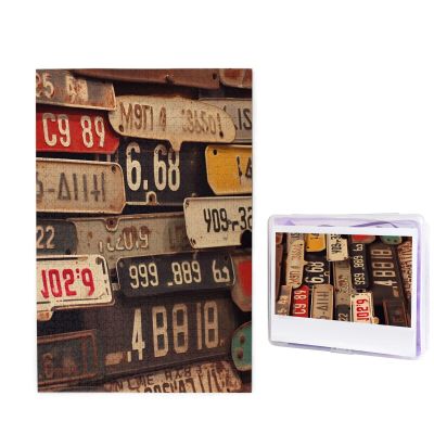 1000 Piece Jigsaw Puzzle for Adults Personalized Picture Puzzle Old License Plate Customized Wooden Puzzle for Family, Birthday, Wedding, Game Nights Gifts, 19.7"x29.5"