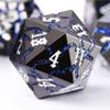 Soar Forge Metal Dice for DND - Beautiful Cracked Glitter Metal Set - Polyhedral Dice Compatible with Dungeons and Dragons and Other RPG, Perfect for D&D (Gunmetal Blue Glitter) view 1