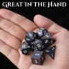 Soar Forge Metal Dice for DND - Beautiful Cracked Glitter Metal Set - Polyhedral Dice Compatible with Dungeons and Dragons and Other RPG, Perfect for D&D (Gunmetal Blue Glitter) view 2
