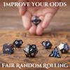 Soar Forge Metal Dice for DND - Beautiful Cracked Glitter Metal Set - Polyhedral Dice Compatible with Dungeons and Dragons and Other RPG, Perfect for D&D (Gunmetal Blue Glitter) view 3
