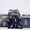 Soar Forge Metal Dice for DND - Beautiful Cracked Glitter Metal Set - Polyhedral Dice Compatible with Dungeons and Dragons and Other RPG, Perfect for D&D (Gunmetal Blue Glitter) view 4