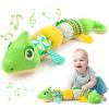 AWOTOY Baby Toys 0-6-12 Months, Musical Stuffed Animal Activity Soft Toys with Multi-Sensory Crinkle,Rattles and Textures,Infant Tummy Time Toys for Newborn Boys Girls,Dinosaur,Green view 1