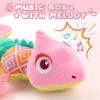 AWOTOY Baby Toys 0-6-12 Months, Musical Stuffed Animal Activity Soft Toys with Multi-Sensory Crinkle,Rattles and Textures,Infant Baby Girl Toys Gifts for Newborn Tummy Time,Dinosaur,Pink view 2