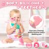 AWOTOY Baby Toys 0-6-12 Months, Musical Stuffed Animal Activity Soft Toys with Multi-Sensory Crinkle,Rattles and Textures,Infant Baby Girl Toys Gifts for Newborn Tummy Time,Dinosaur,Pink view 4