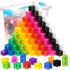 Jenaai 200 Pcs Math Cubes Counting Blocks Linking Connecting Cubes Math Manipulatives with Storage Container Educational Toy for Kids Age 4-8 Kindergarten STEM Activities Preschool(Blue) view 1