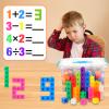 Jenaai 200 Pcs Math Cubes Counting Blocks Linking Connecting Cubes Math Manipulatives with Storage Container Educational Toy for Kids Age 4-8 Kindergarten STEM Activities Preschool(Blue) view 4