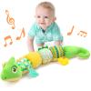 LIGHTDESIRE Baby Toys Musical Dinosaur,Infant Stuffed Animal Toys with Crinkle and Rattles,Soft Sensory Toys with Textures for Tummy Time Newborn Boys Girls 0 3 6 12 Months(Green) view 1