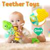 LIGHTDESIRE Baby Toys Musical Dinosaur,Infant Stuffed Animal Toys with Crinkle and Rattles,Soft Sensory Toys with Textures for Tummy Time Newborn Boys Girls 0 3 6 12 Months(Green) view 3