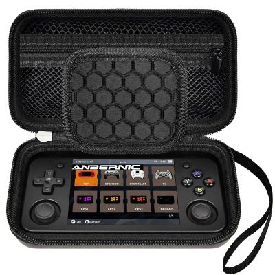 GWCASE Case Compatible with RG35XX H Retro Game Console, Handheld Emulator Gaming Player Storage Organizer for Anbernic for rg35xx h/for RG28XX Retroid Pocket Consoles, TF Card& Cable(Box Only) (Black)